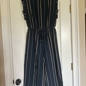Universal Thread Navy and White Striped Jumpsuit